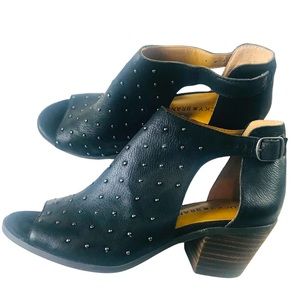 Lucky Brand Bankks Black Peep Toe Ankle Boots